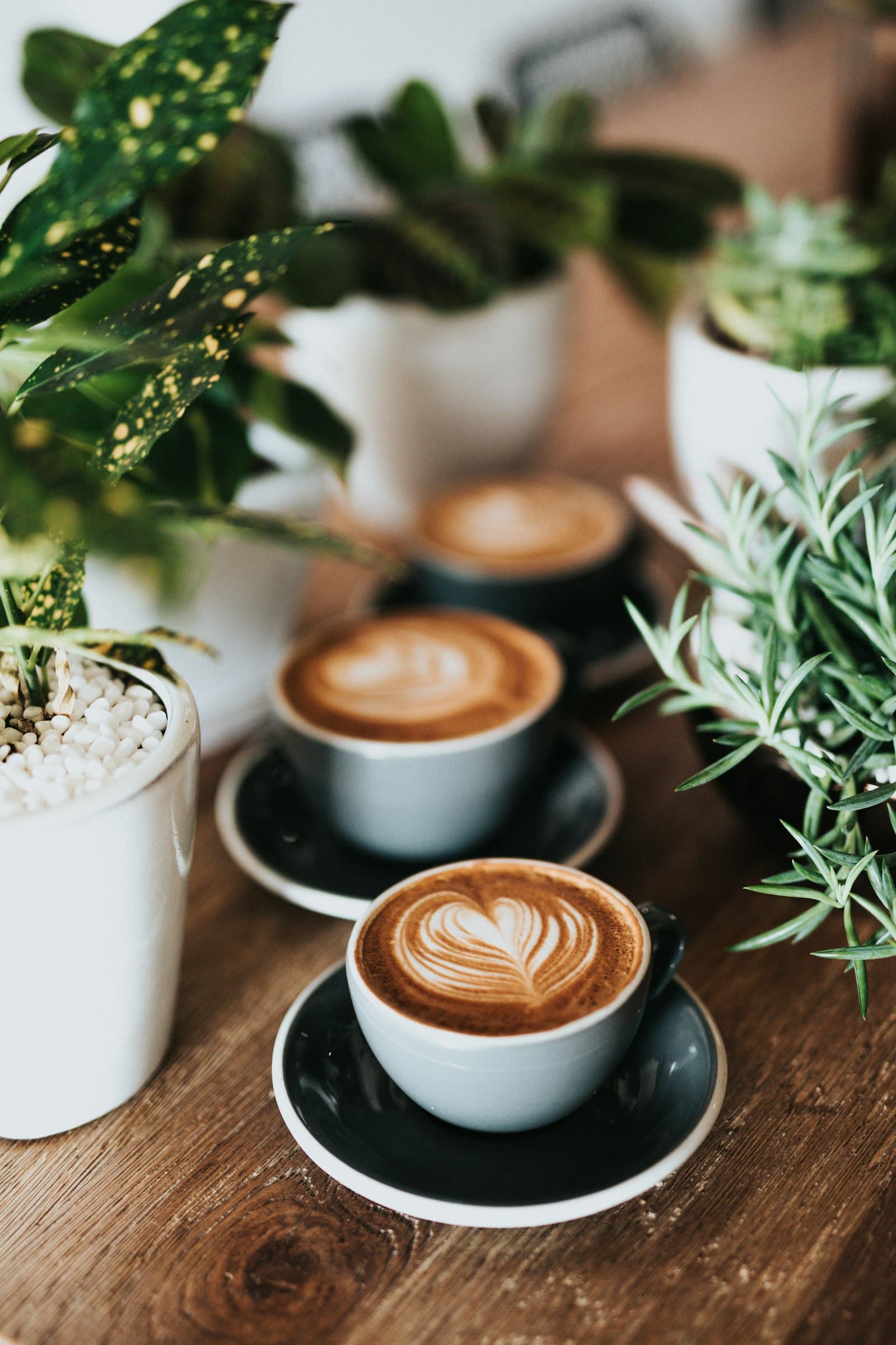 Coffee cup on a café table